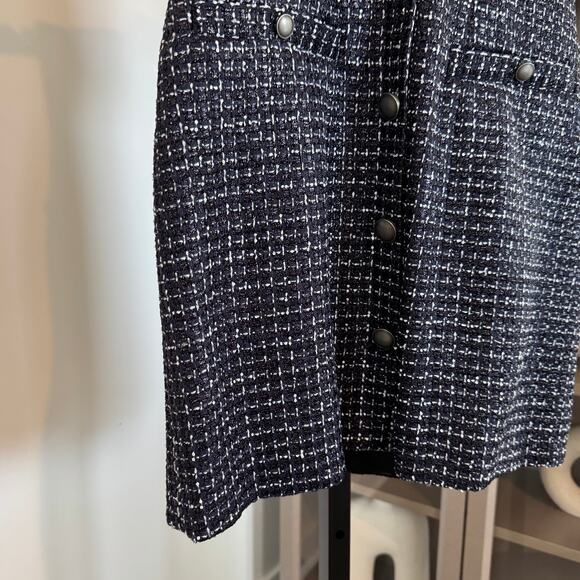 Alessandra Rich Tweed Mini Dress NEW Sequin Checked Dark Navy Sleeveless NWT 40 - Picture 5 of 7